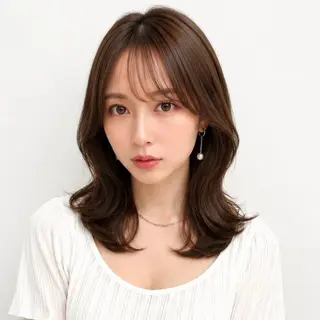 ミディアム 🧡くびれヘア/前髪 顔周り🧡久原結衣のヘアスタイル