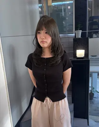 セミロング 竹田 佳奈のヘアスタイル