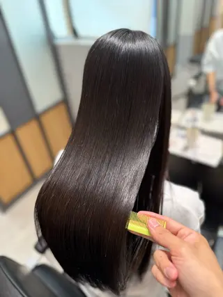 ロング パーマ 若命燿史/レイヤー 縮毛矯正/髪質改善のヘアスタイル