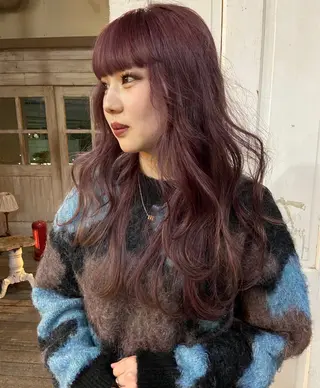 ロング カラー ヘアアレンジ キッズ デザインパーマ メンズカット 郁美のヘアスタイル