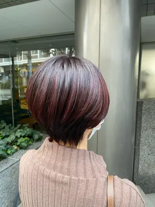 ショート カラー 髪質改善&縮毛矯正 カット/soyaのヘアスタイル