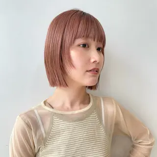 ショート カラー 顔まわり🥨レイヤー /透明感/水口舞奈のヘアスタイル