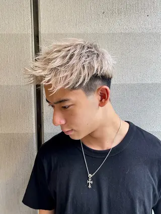 ショート カラー パーマ メンズ 【再現性120%】 🔥龍也リュウヤ🔥のヘアスタイル