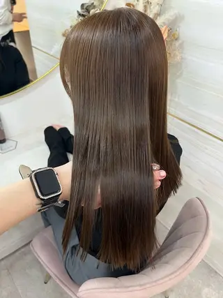 ミディアム カラー あみ/暗髪オリ ーブ特化🍃髪質改善のヘアスタイル