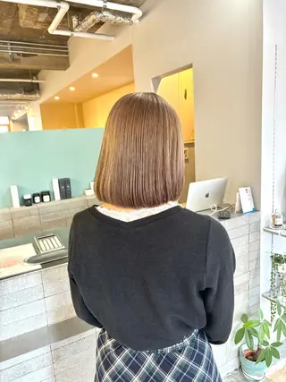 ミディアム カラー 髪質改善×美髪矯正 艶髪カラー 阪口のヘアスタイル