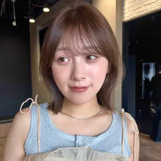 ミディアム カラー 顔まわり🥨レイヤー /透明感/水口舞奈のヘアスタイル