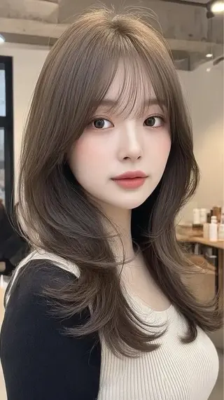 ロング カラー 韓国×艶ハイトーンが かわいい✨️リオ🍒のヘアスタイル