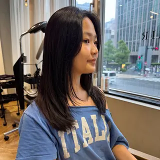 ロング 檜谷 晴　顔周りカットのヘアスタイル