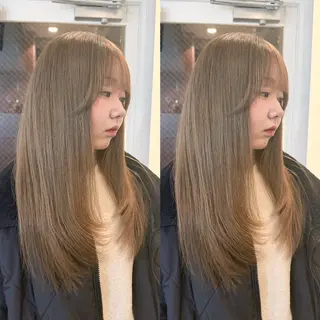 セミロング カラー Kurumi🌙韓国 レイヤー/艶感カラーのヘアスタイル