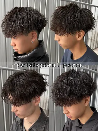 パーマ メンズ メンズパーマ特化/ シャドウ/波巻/陸翔のヘアスタイル