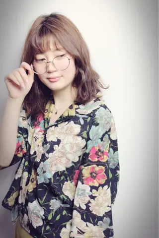 ミディアム カラー パーマ ヘアアレンジ 岩崎 克秀のヘアスタイル