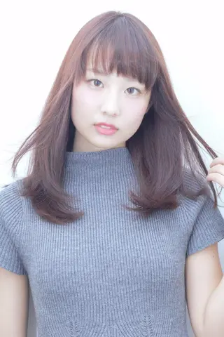 ミディアム セミロング ロング カラー パーマ ハイトーン/ブリーチ 山崎 悠次のヘアスタイル