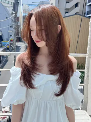 セミロング 渋谷レイヤーカット❌ 縮毛矯正専門/武田涼のヘアスタイル