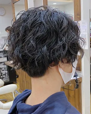 パーマ メンズ 原田 涼矢のヘアスタイル