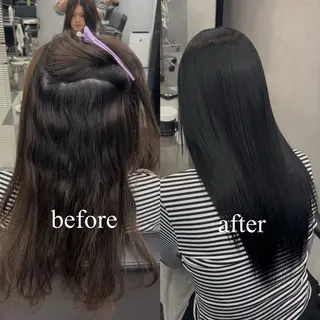 ロング カラー パーマ レイヤーカット/地毛 風ストレート みかのヘアスタイル