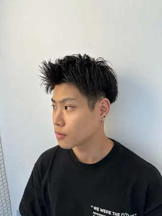 カラー パーマ メンズ 松戸レイヤーカット 塚原悠斗のヘアスタイル