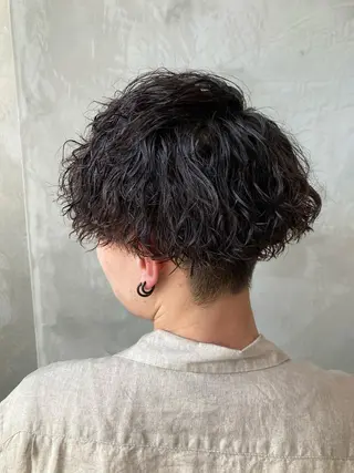ショート カラー パーマ メンズ 波巻きスパイラルパー マ/シャドウパーマ駿のヘアスタイル