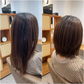 ミディアム 福井 悠のヘアスタイル