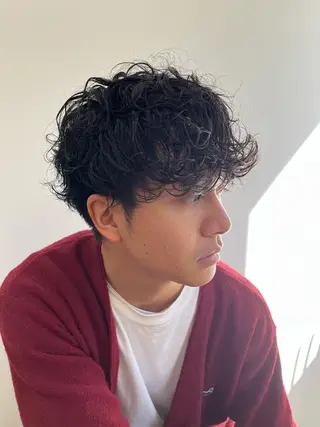 ショート カラー パーマ ヘアアレンジ メンズ 💎髪質改善特化💎 RUITOのヘアスタイル