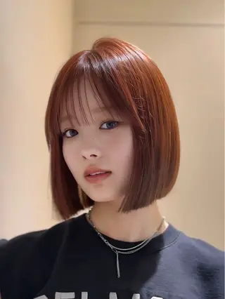 ミディアム けいし🐬ボブ 美髪縮毛矯正のヘアスタイル