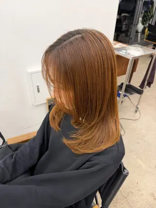 セミロング パーマ ダブルカラー 大募集中❣️ あいりのヘアスタイル