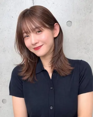 ミディアム カラー パーマ ヘアアレンジ 🌱透明感カラー🌱 レイヤー/コウスケのヘアスタイル