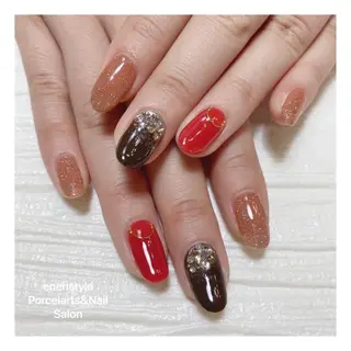 ミディアム ネイル 🐾enen style 🐾のネイルデザイン