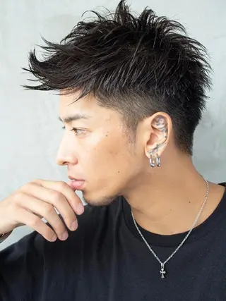 メンズ ショート パーマ メンズ特化 TAKE高崎のヘアスタイル