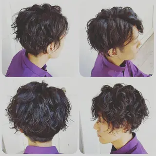 ショート パーマ メンズ spa hair ark 富井直美のヘアスタイル