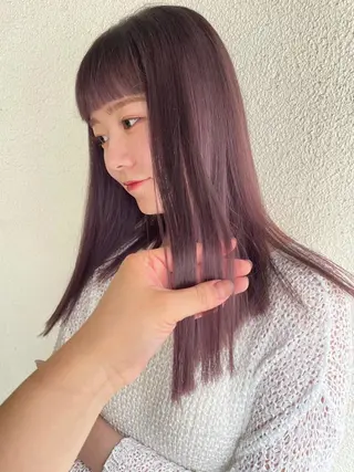 セミロング カラー ヘアアレンジ 髙塚碧🇰🇷 韓国ヘア🎗️のヘアスタイル