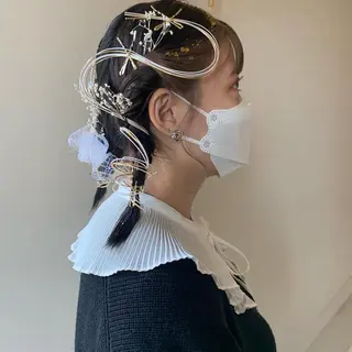 ミディアム カラー ヘアアレンジ 本間 結衣のヘアスタイル
