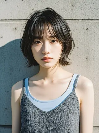 ミディアム ウルフカット 811 大阪梅田 ウルフのヘアスタイル