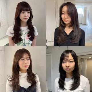 セミロング 新宿/顔周りカット +レイヤー=しずく♩のヘアスタイル