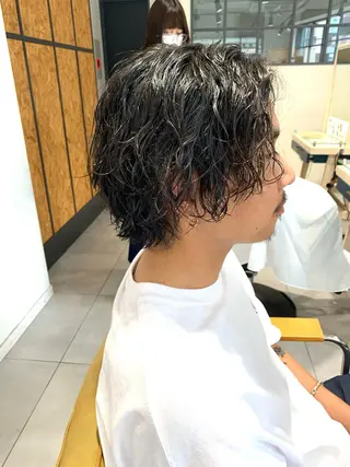 ミディアム パーマ メンズ 森川 力のヘアスタイル