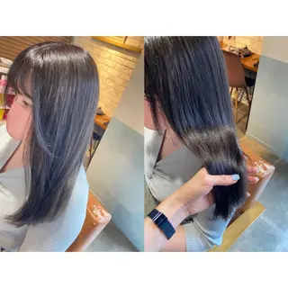 カラー 🩵盛れる顔周り/ 艶カラーemi🩵のヘアスタイル