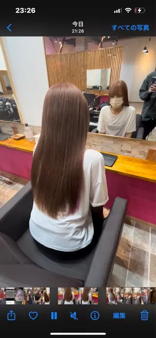 ロング カラー ヘアカラー&縮毛矯正 STAR☆RIVERのヘアスタイル