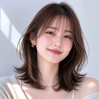 ミディアム 片山 輝のヘアスタイル