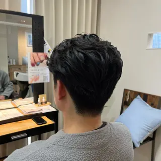 ショート 颯/ピンパーマ/ウル フ/カットモデル募集のヘアスタイル