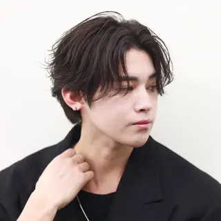 ショート カラー パーマ メンズ 🔥メンズ極🔥韓国 シャドウ/波巻き柿崎のヘアスタイル