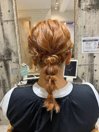ミディアム ヘアアレンジ 🩷ྀི暖色カラー 🫧ྀིススマゴチヨのヘアスタイル