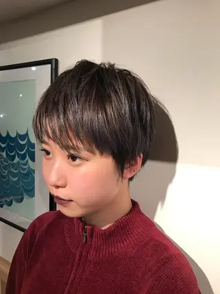 ショート ボブ♡柔らかいカラー 實松栞理のヘアスタイル