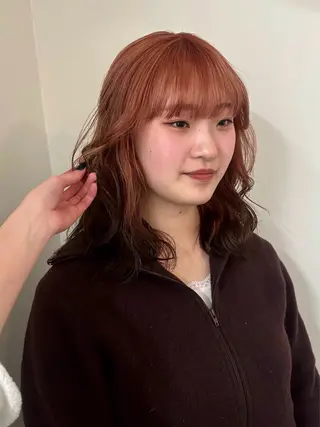 ミディアム カラー 透明感カラー/中崎町 fukaのヘアスタイル