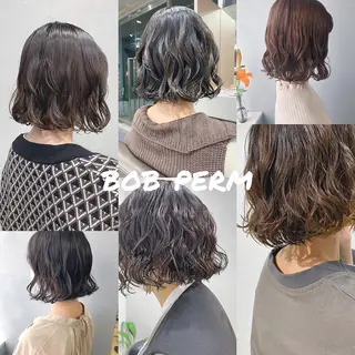 ショート パーマ ボブパーマコテ巻き風 パーマNo1深江秀平のヘアスタイル