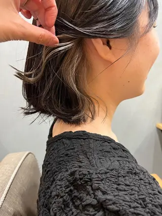 セミロング カラー パーマ ヘアアレンジ メンズ キッズ ネイル マツエク・マツパ アイブロウ 久木原 ゆりのヘアスタイル