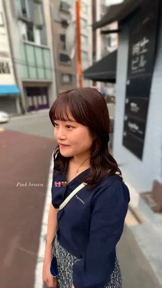 ミディアム カラー 藤倉なつみ/ パーマモデル様募集中のヘアスタイル