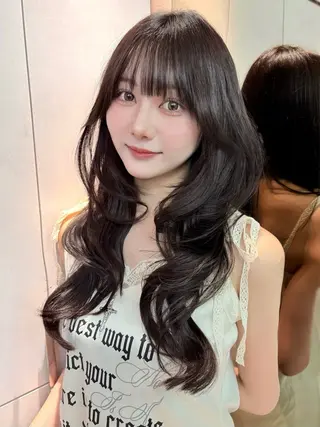 ロング カラー ヘアアレンジ 大宮縮毛矯正🩵 レイヤー 佐藤和のヘアスタイル