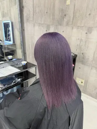 セミロング カラー メンズ ☁️かずき☁️青.紫 推し活カラー🌈のヘアスタイル