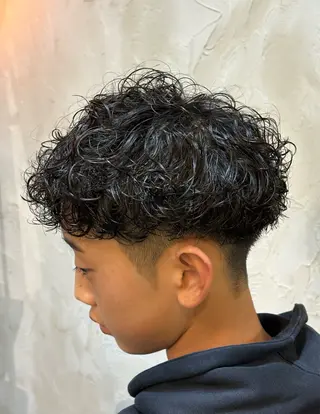 ショート パーマ メンズ キッズ YUUTO 【メンズ限定】のヘアスタイル
