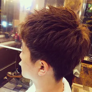 ショート カラー パーマ ヘアアレンジ メンズ men's特化　石井 貴章のヘアスタイル