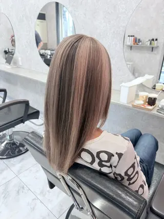 ミディアム カラー 🌺ハイトーン🌺 矢葺 なぎさ🌺🌺のヘアスタイル